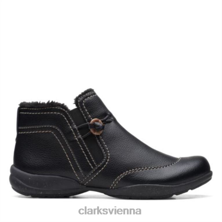 unisex Clarks schwarzes Leder Clarks Rosevilleaster 80BRV4152 schwarzes Leder