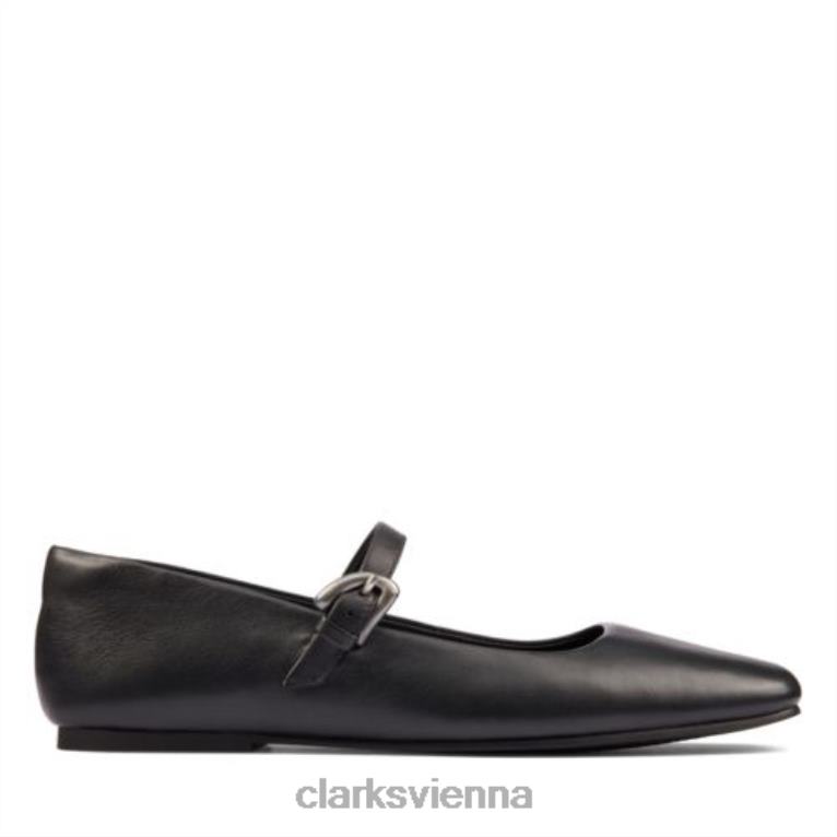 unisex Clarks schwarzes Leder reines Tbar Clarks 80BRV4340 schwarzes Leder