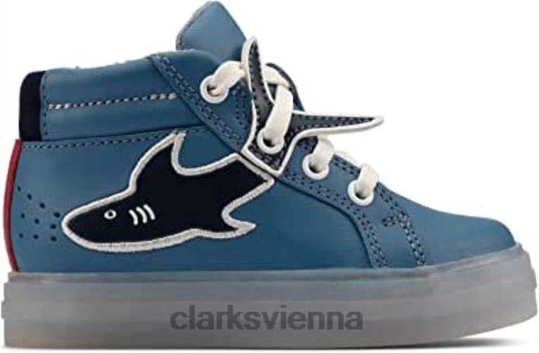 unisex Clarks Blaues Clarks Cla Flarescalehi T Mittelblaues Leder 80BRV928 Blau