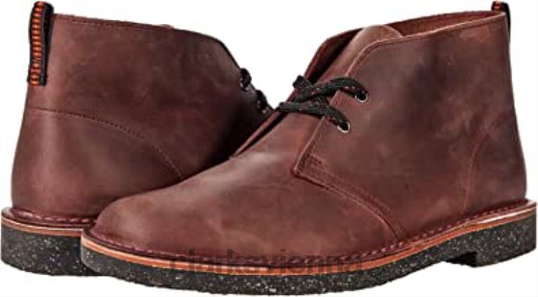 unisex Clarks Clarks Bushacre 3 burgunderfarbenes Leder 80BRV2561