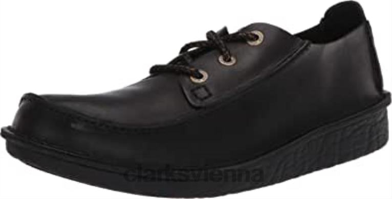 unisex Clarks Clarks Trek Veldt aus schwarzem Leder 80BRV281 schwarzes Leder