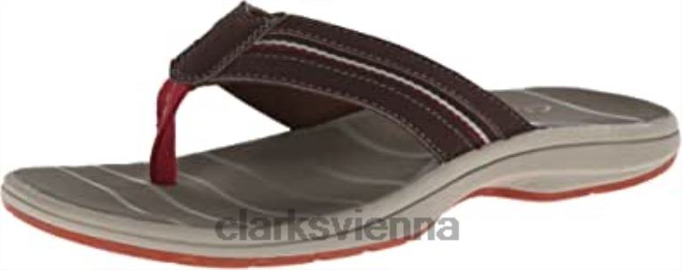 unisex Clarks Clarks Whelkie Beach Flip-Flop in Braun 80BRV1782 braun