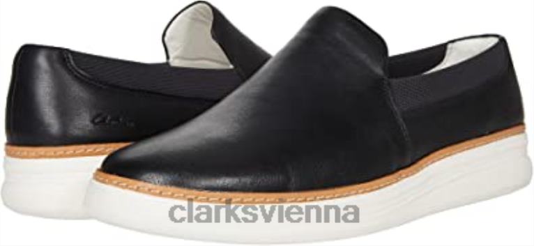 unisex Clarks Kerris Stride Clarks schwarzes Leder 80BRV2813 schwarzes Leder