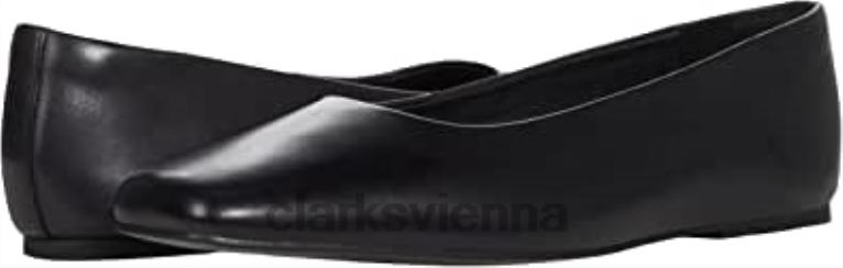 unisex Clarks Schwarzes Leder Clarks Pure Ballet 2 80BRV147 schwarzes Leder