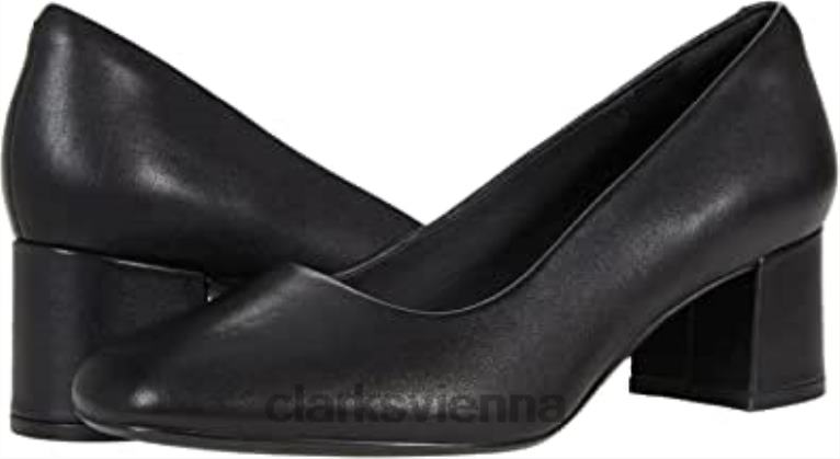 unisex Clarks Transparentes 55 Court Clarks schwarzes Leder 80BRV2383 schwarzes Leder