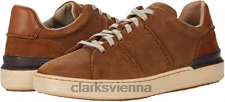 unisex Clarks dunkelbrauner, öliger Clarks Court Lite Lo 80BRV1347 dunkelbraun ölig