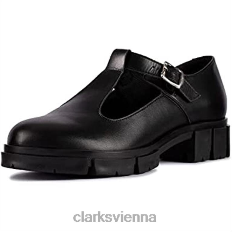 unisex Clarks Clarks Teala Bar Lederschuhe schwarz 80BRV51