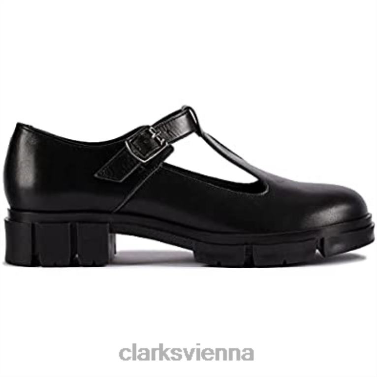 unisex Clarks Clarks Teala Bar Lederschuhe schwarz 80BRV51