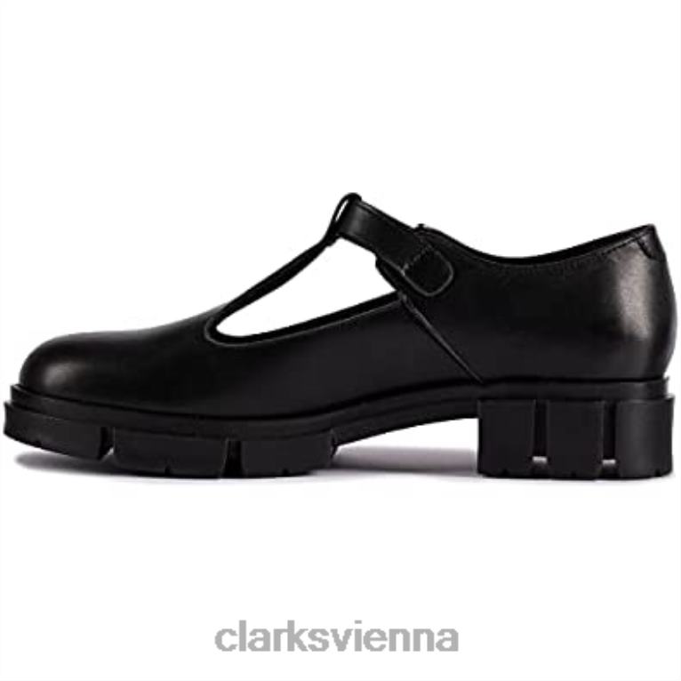 unisex Clarks Clarks Teala Bar Lederschuhe schwarz 80BRV51