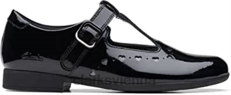 unisex Clarks Scala-Kleid, ältere Lackschuhe, schwarze Lackschuhe von Clarks 80BRV111